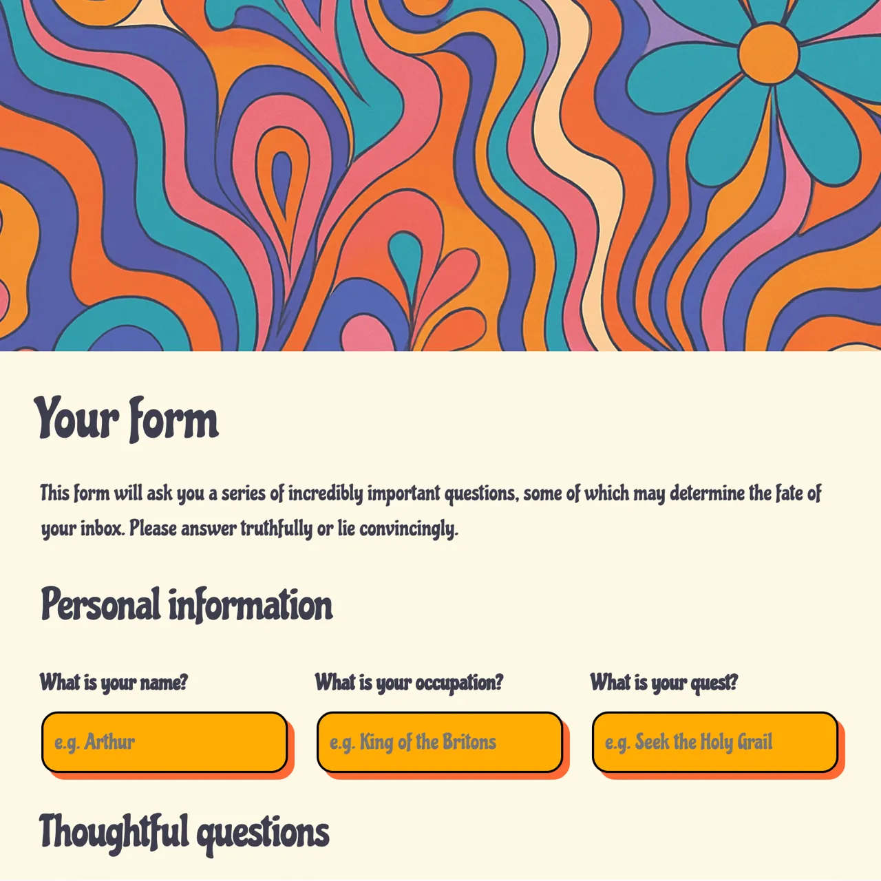 Groovy 70s form style