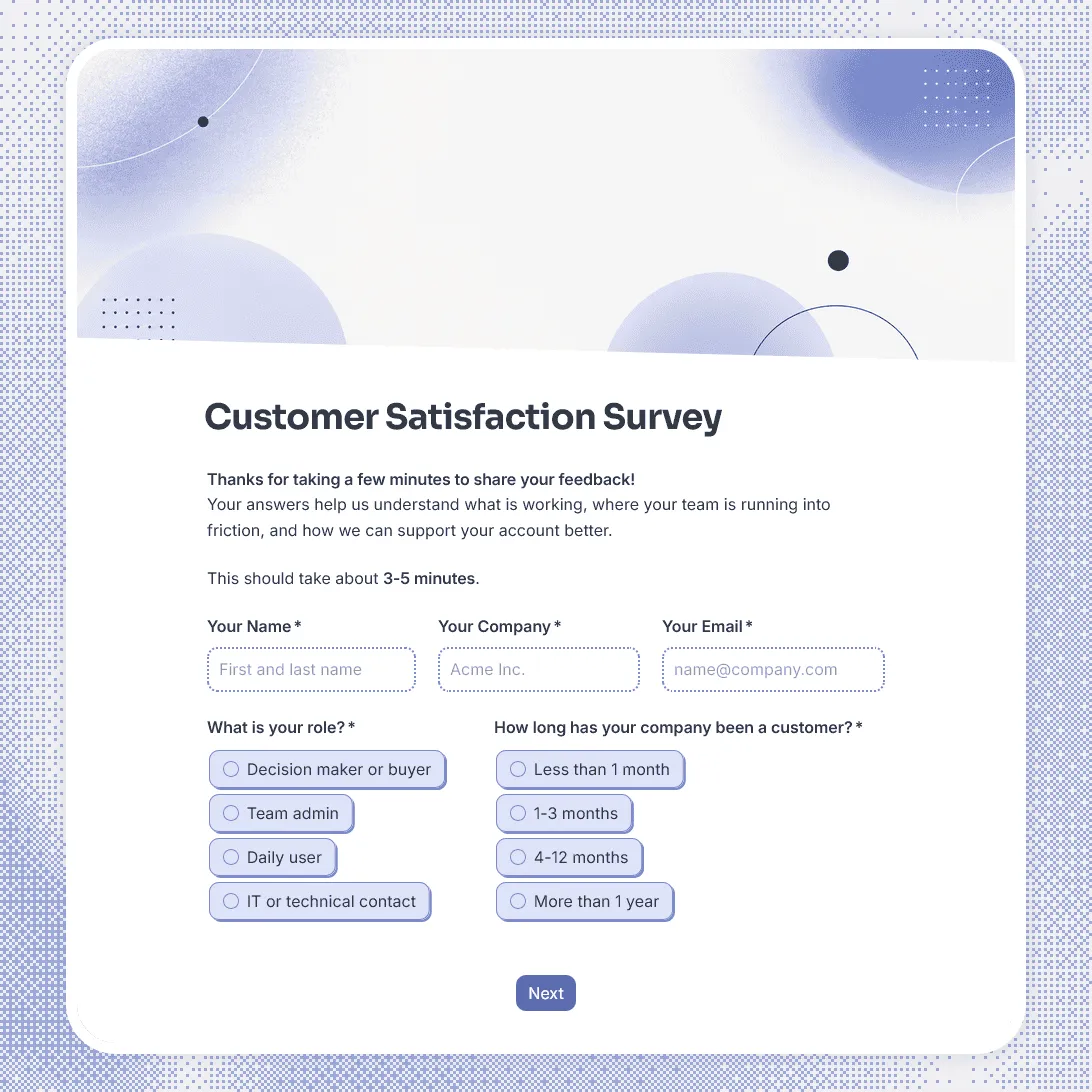 B2B Customer Satisfaction Survey Template