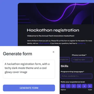 A survey prompt with the generated survey