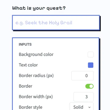 Screenshot of a survey theme editor