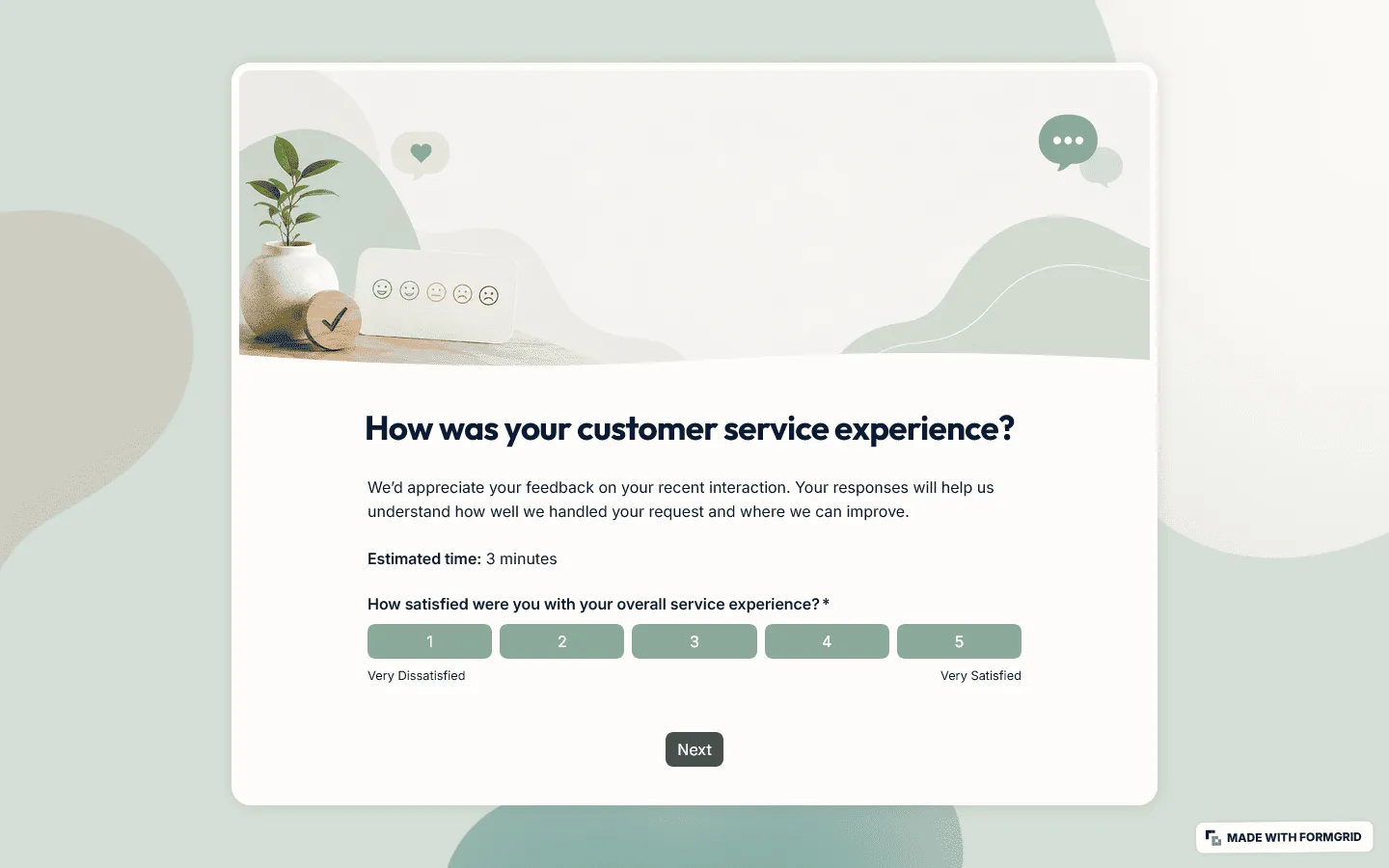 Best free customer feedback survey tool FormGrid