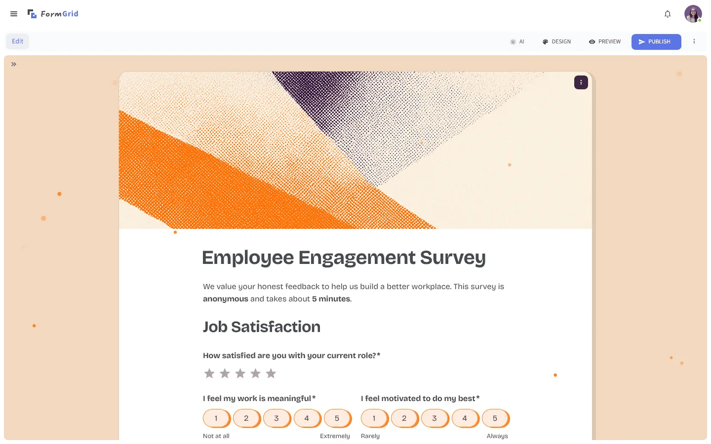 Best employee engagement survey tool FormGrid