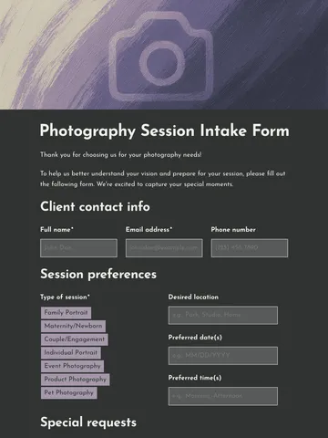 Client intake form template 2
