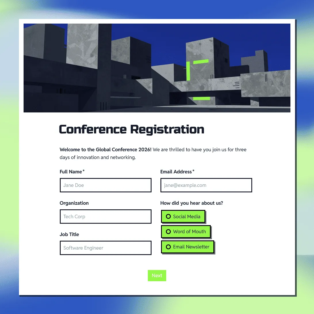 Conference Registration Form Template