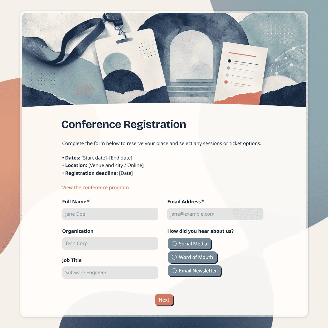 Conference Registration Form Template