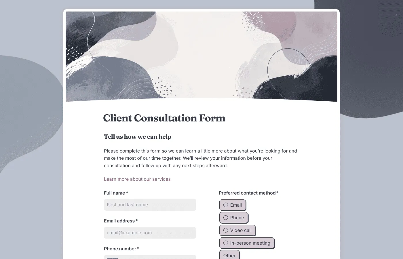 Consultation form example