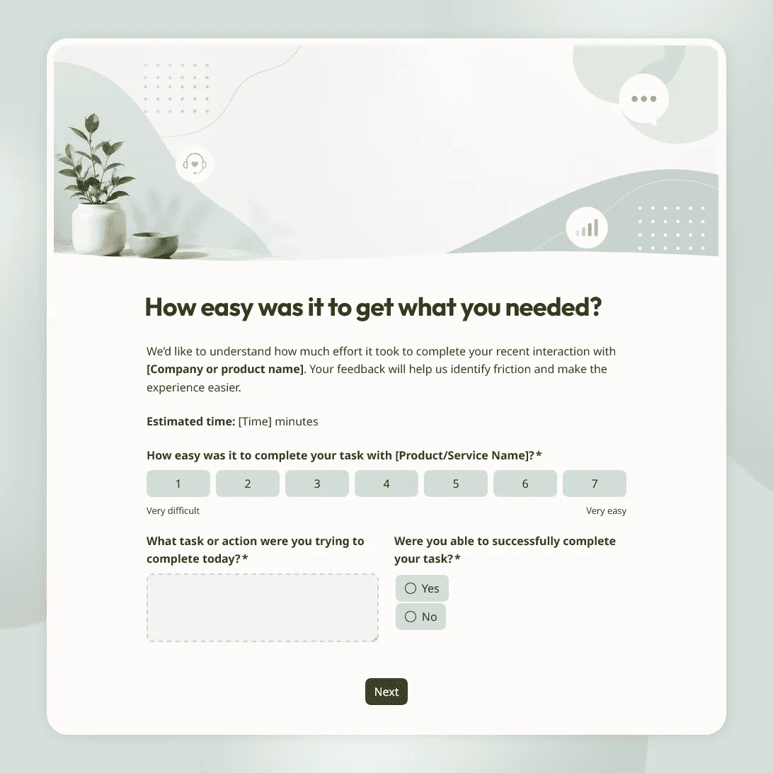 Customer Effort Score Survey Template