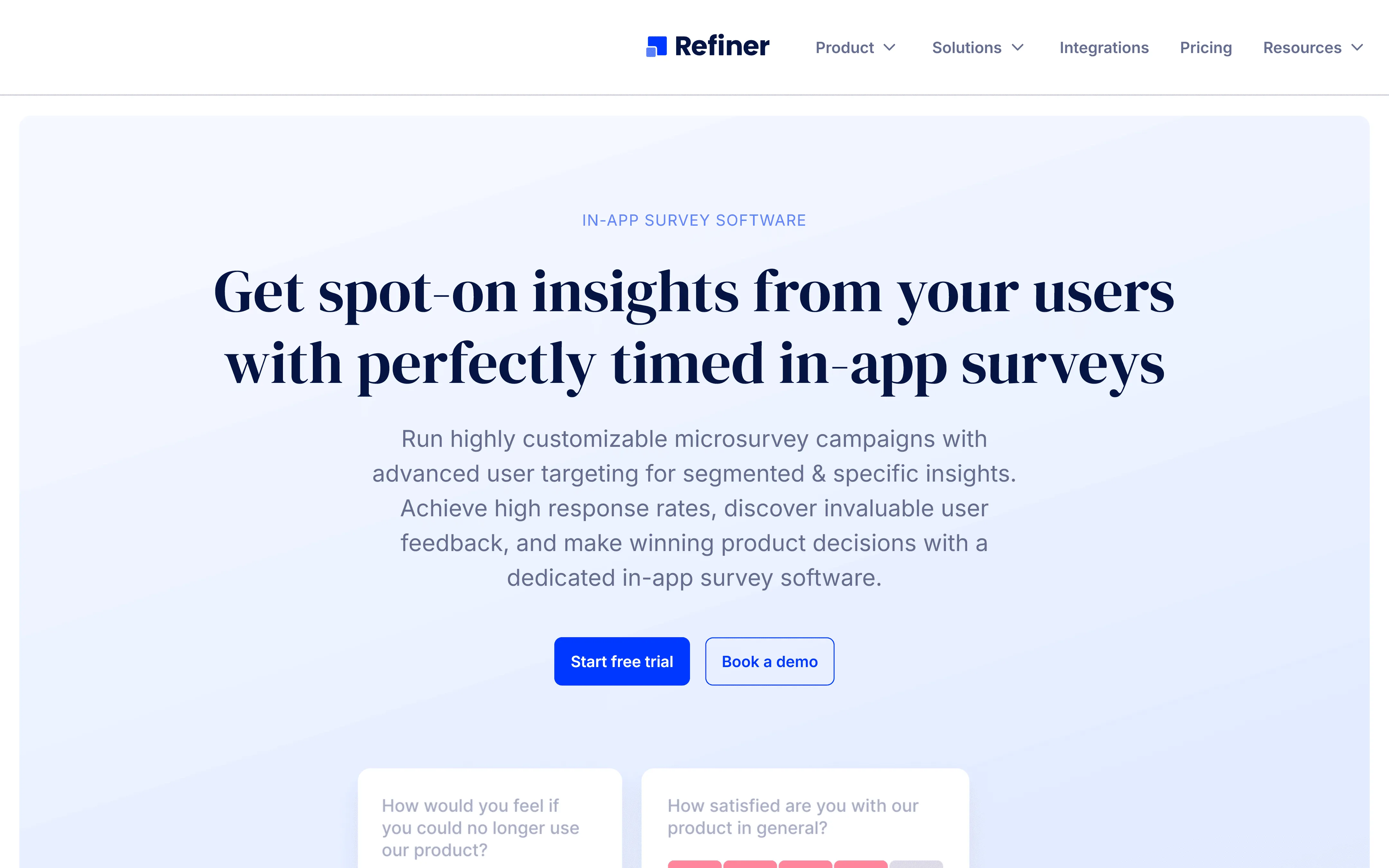 Customer feedback survey tool Refiner