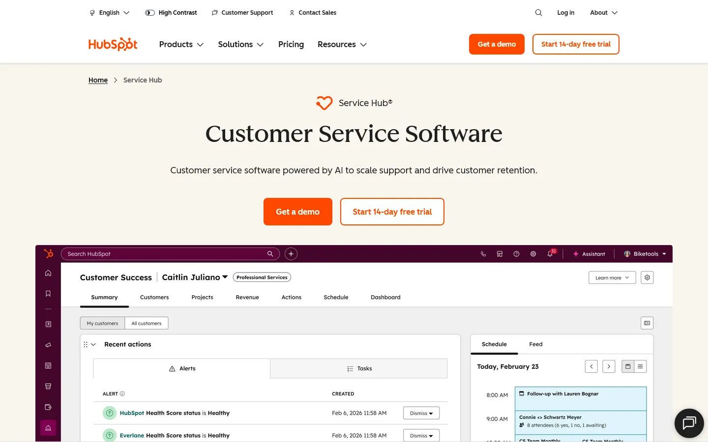 Customer satisfaction survey tool HubSpot Service Hub