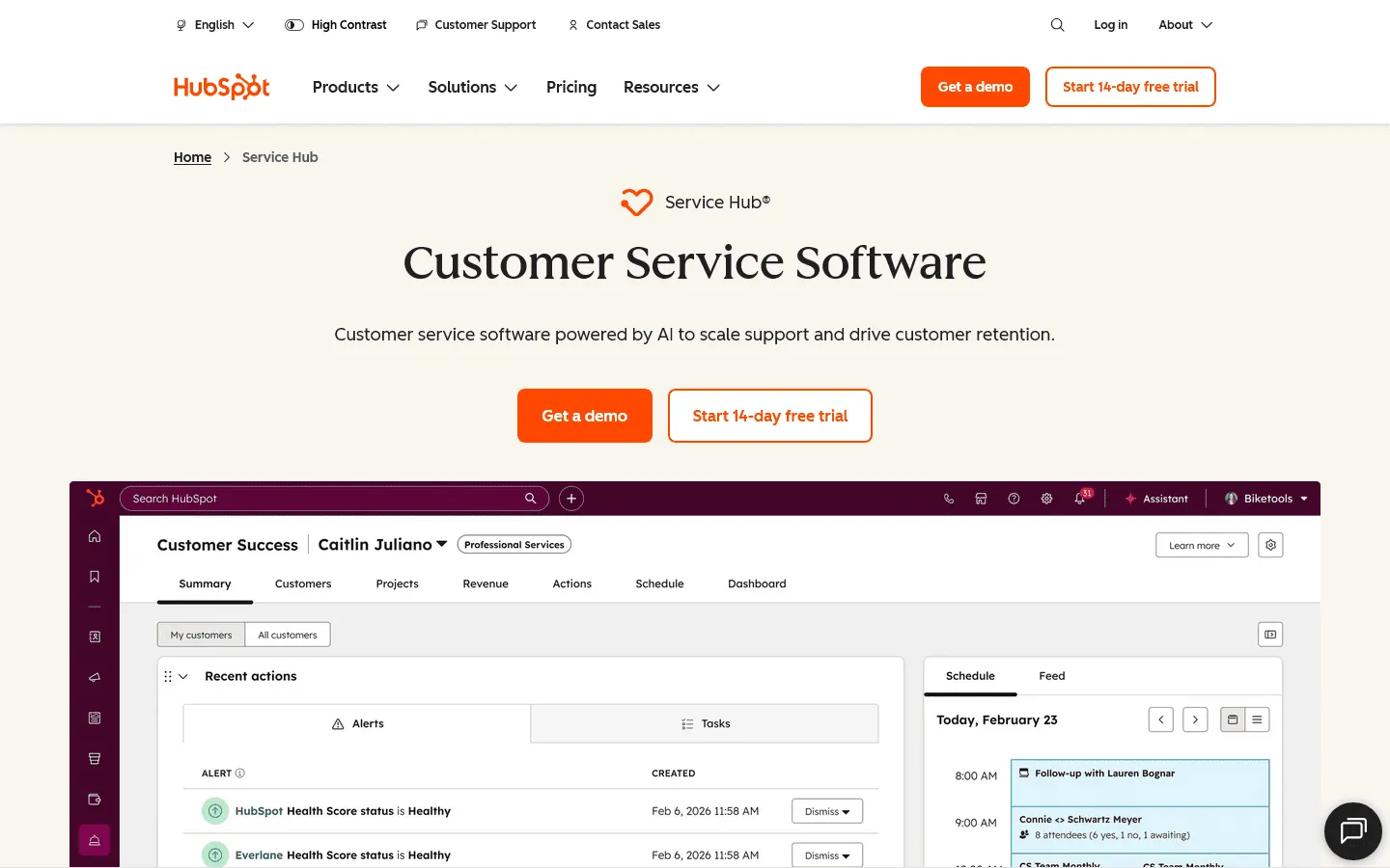 Customer satisfaction survey tool HubSpot Service Hub