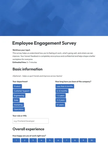 Employee engagement survey template 2