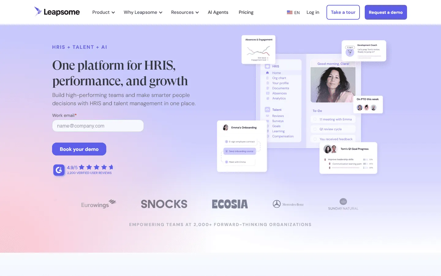 Employee engagement survey tool Leapsome
