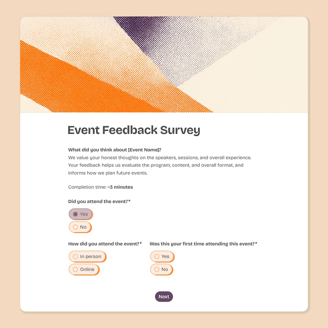 Event Feedback Survey Template