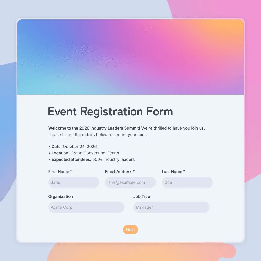 Event Registration Form Template