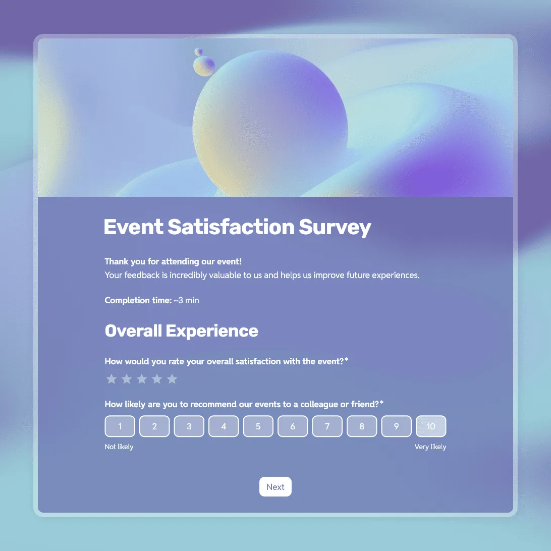Event Satisfaction Survey Template