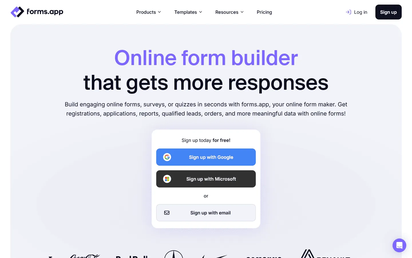 Google Forms alternative Forms.app