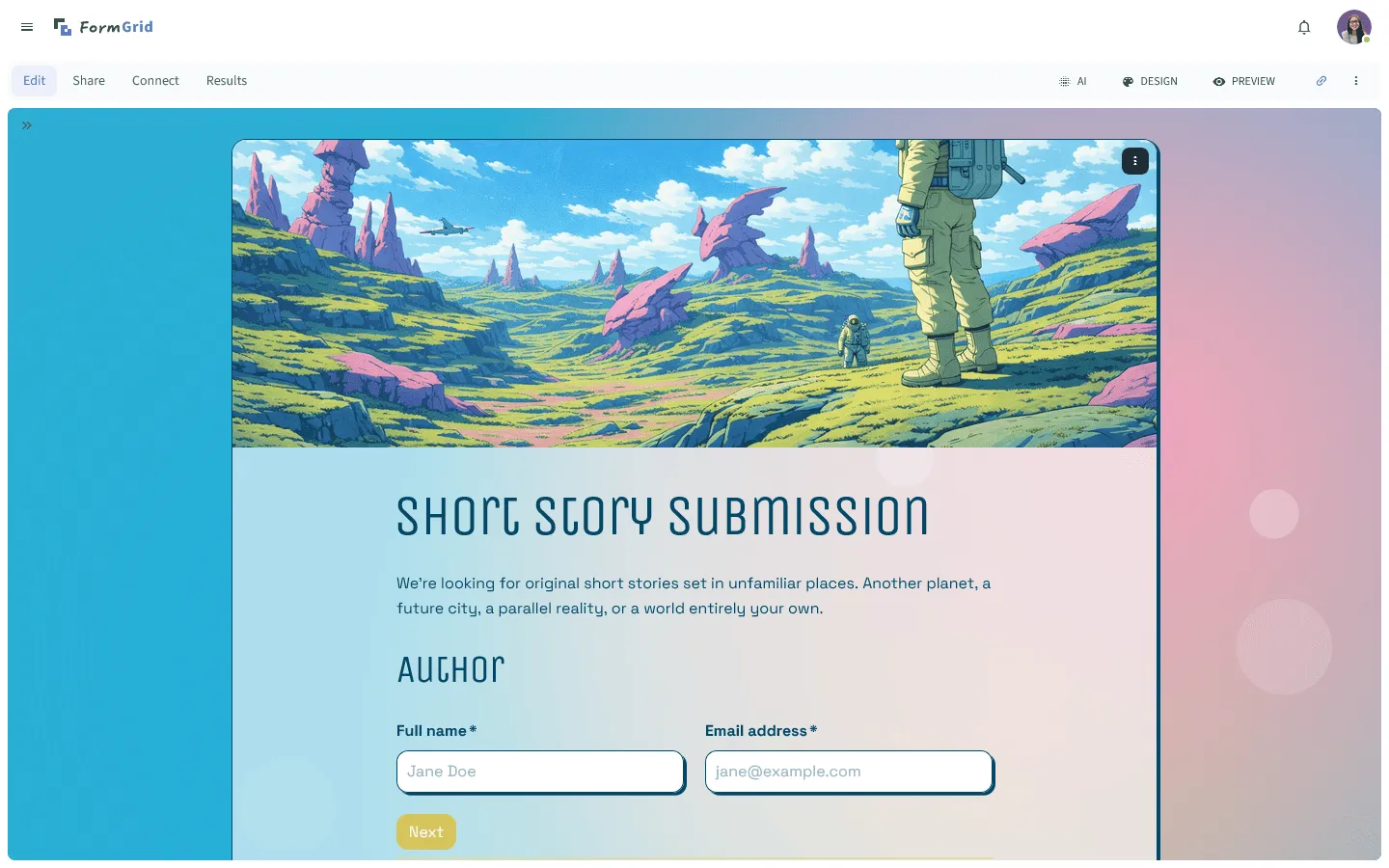 Free Typeform alternative FormGrid