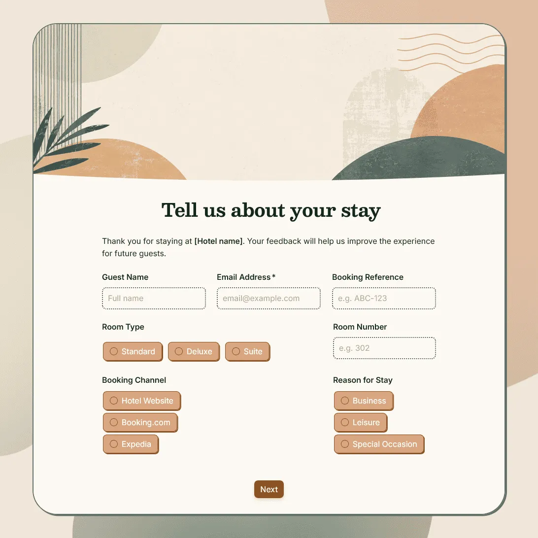 Hotel Feedback Form Template