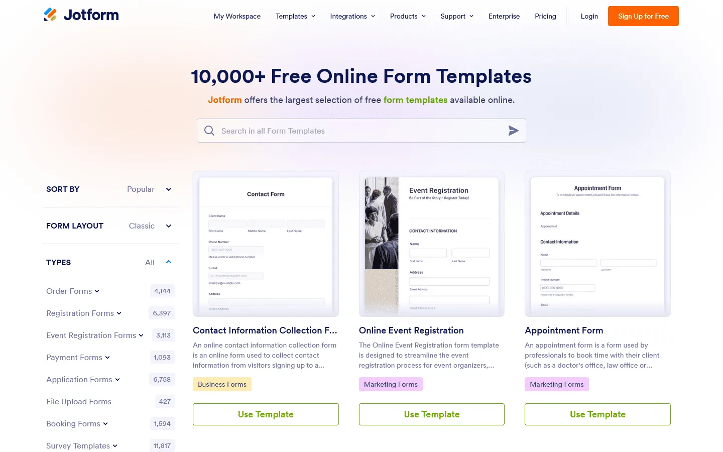 Jotform vs Microsoft Forms templates