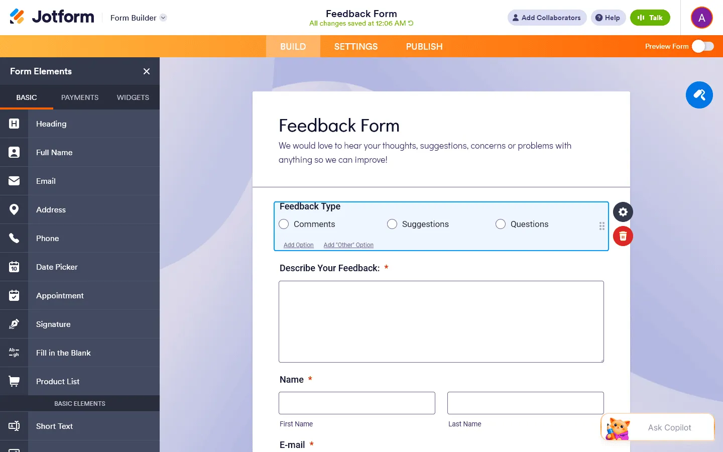 Jotform vs Typeform editor