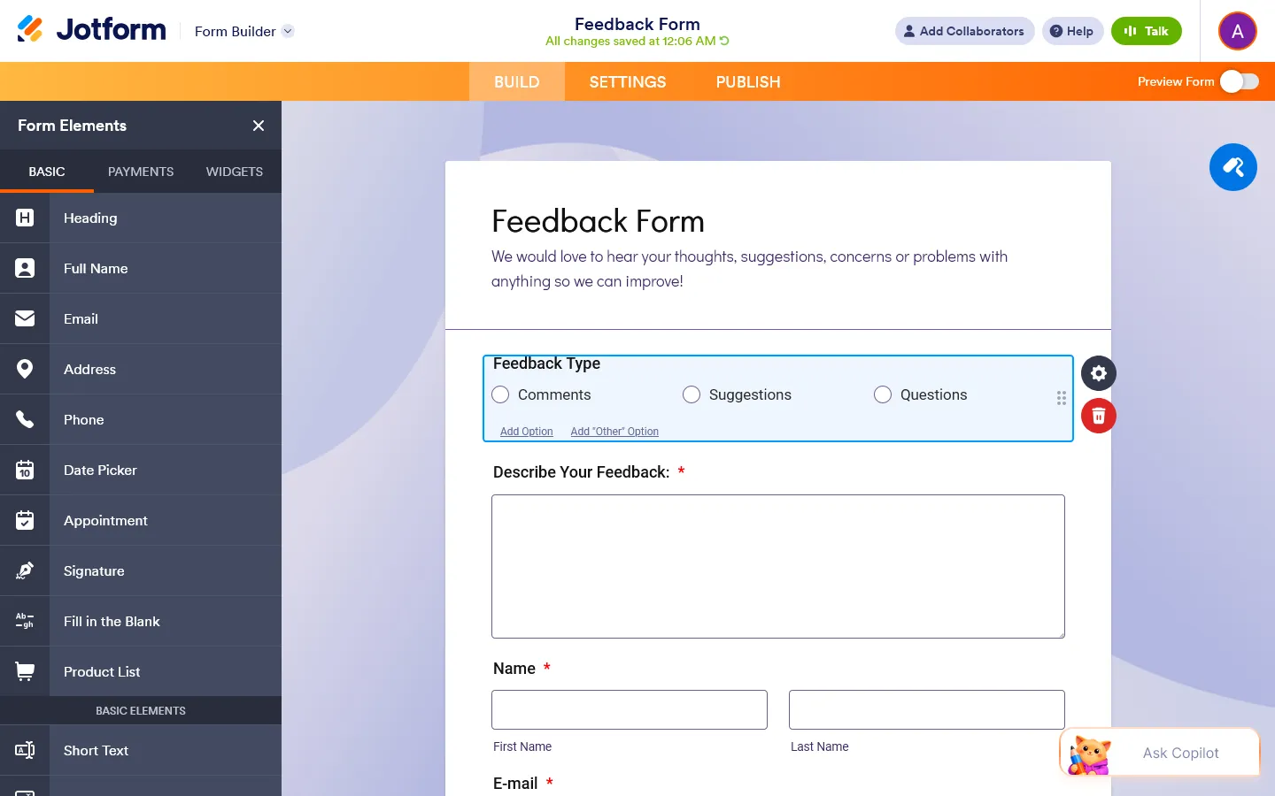 Jotform vs Typeform editor