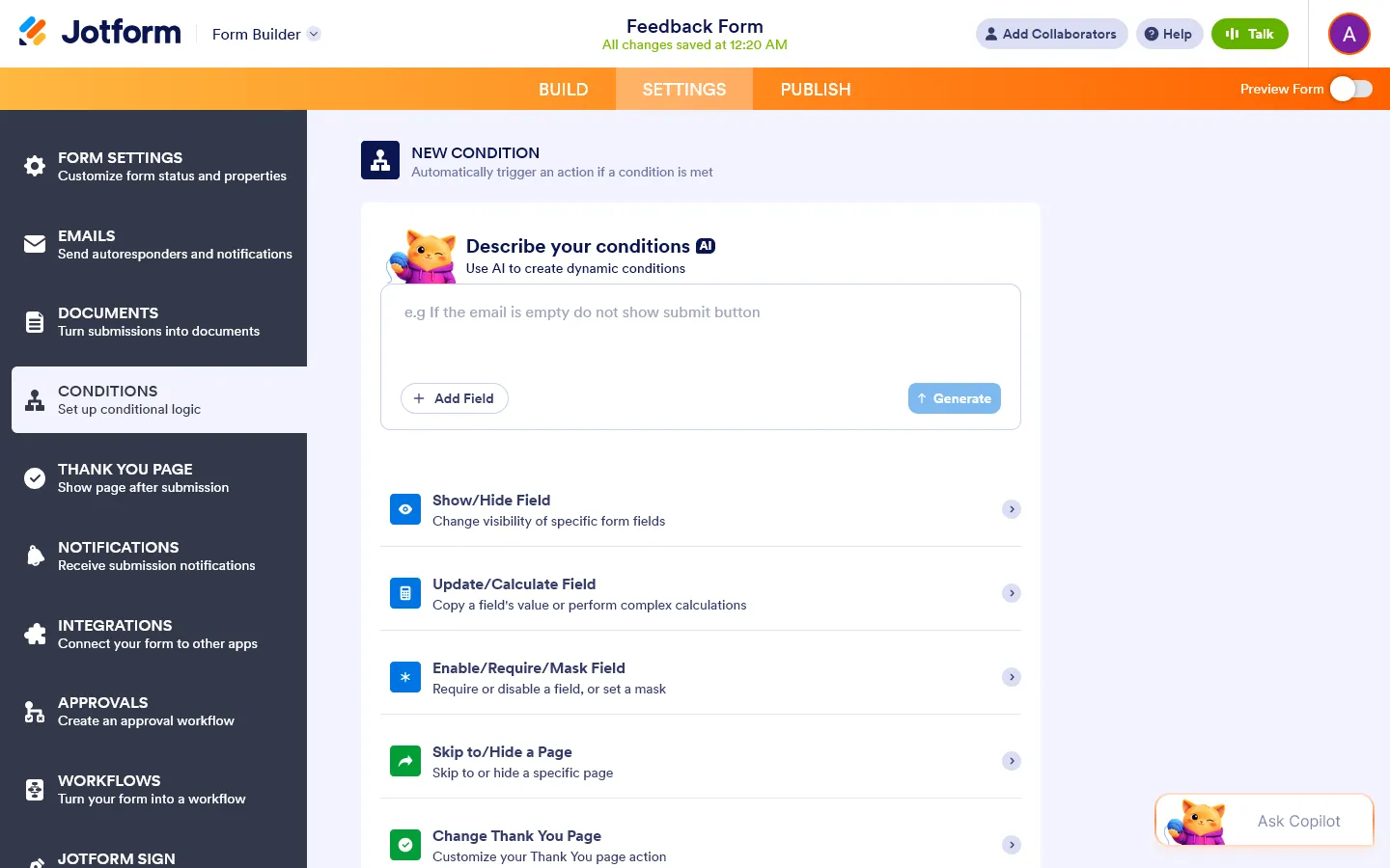 Jotform vs Typeform logic