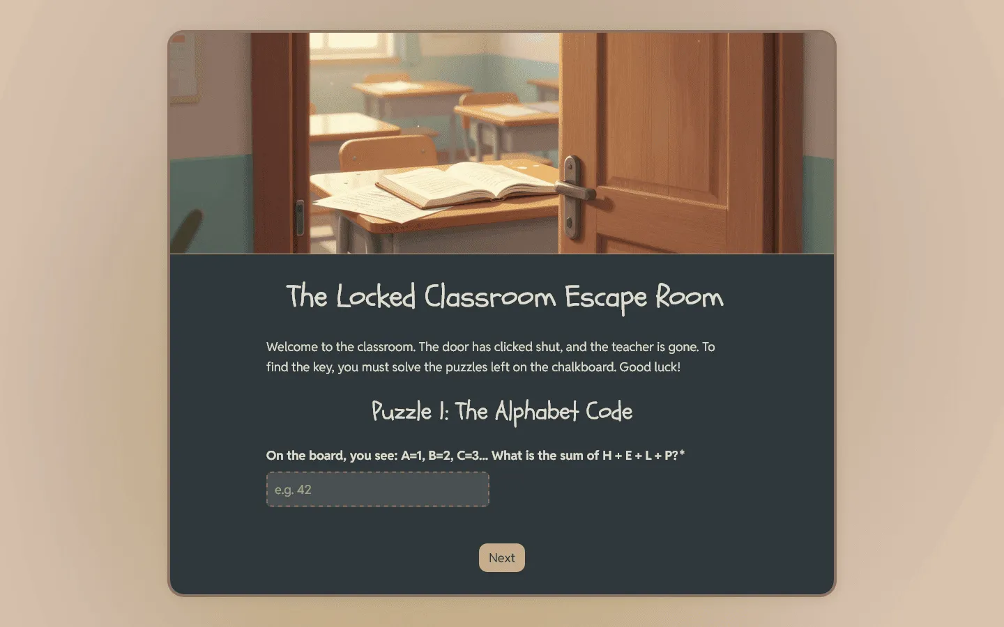 Make an online escape room - Example