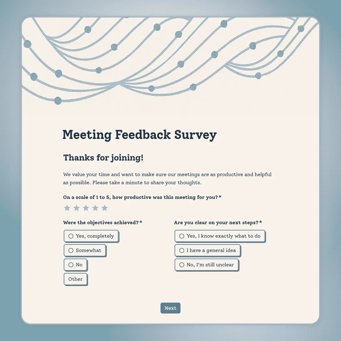 Meeting Feedback Survey Template