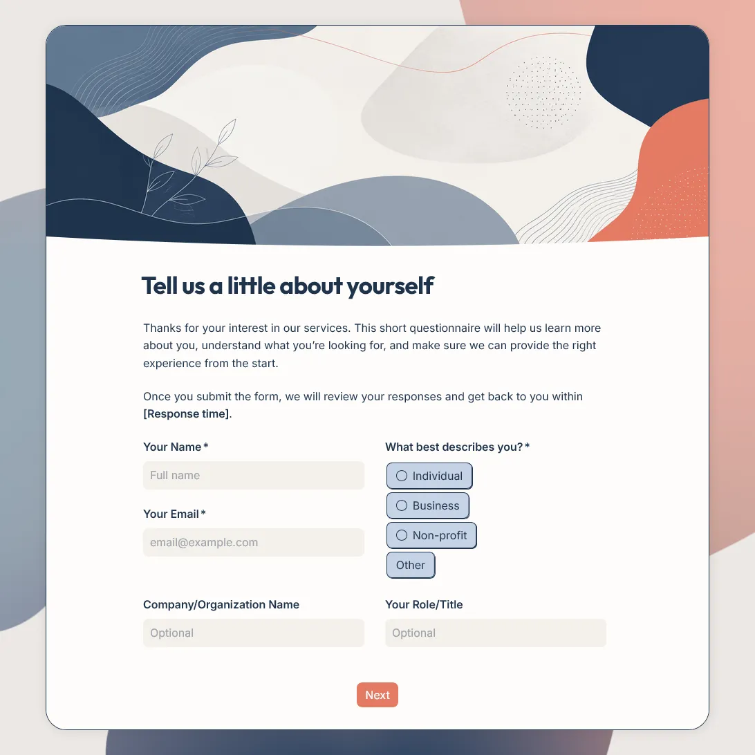 New Customer Questionnaire Template