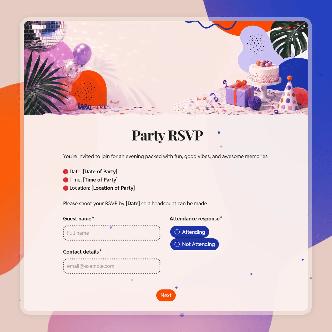Party RSVP Template