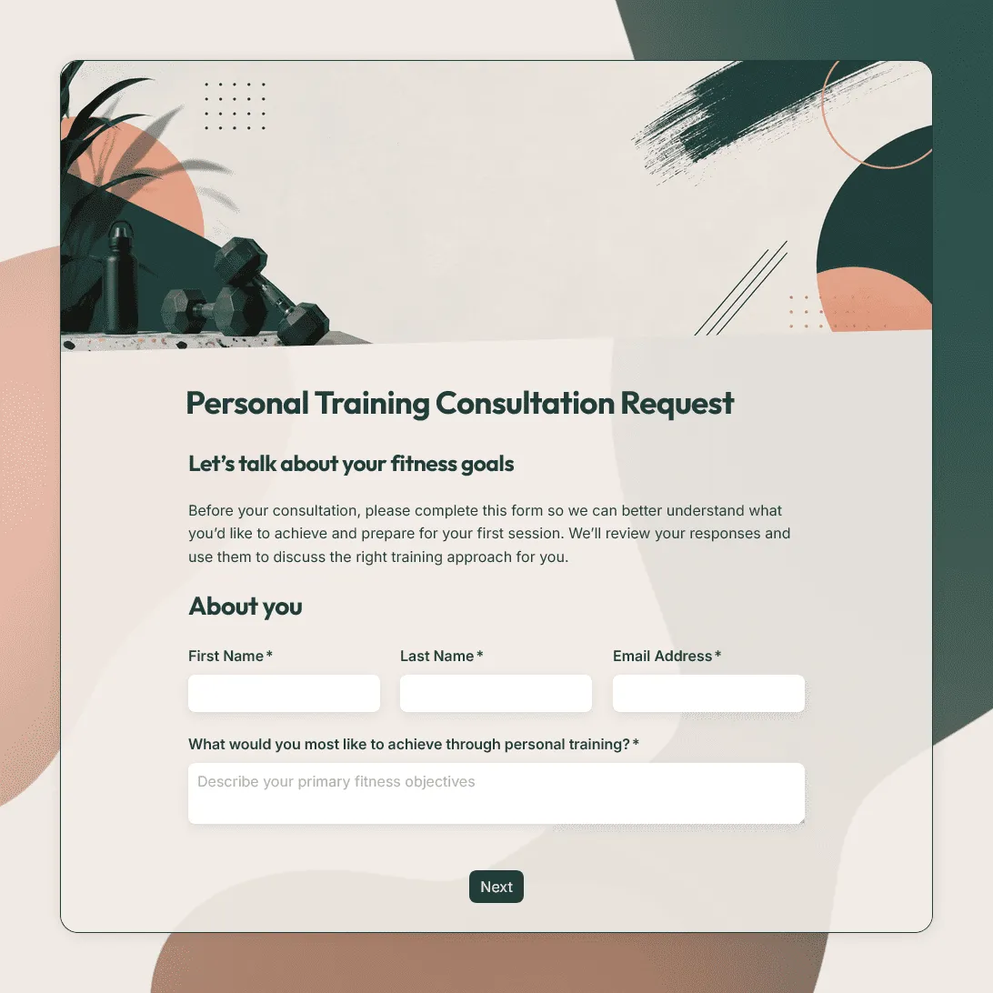 Personal Trainer Consultation Form Template