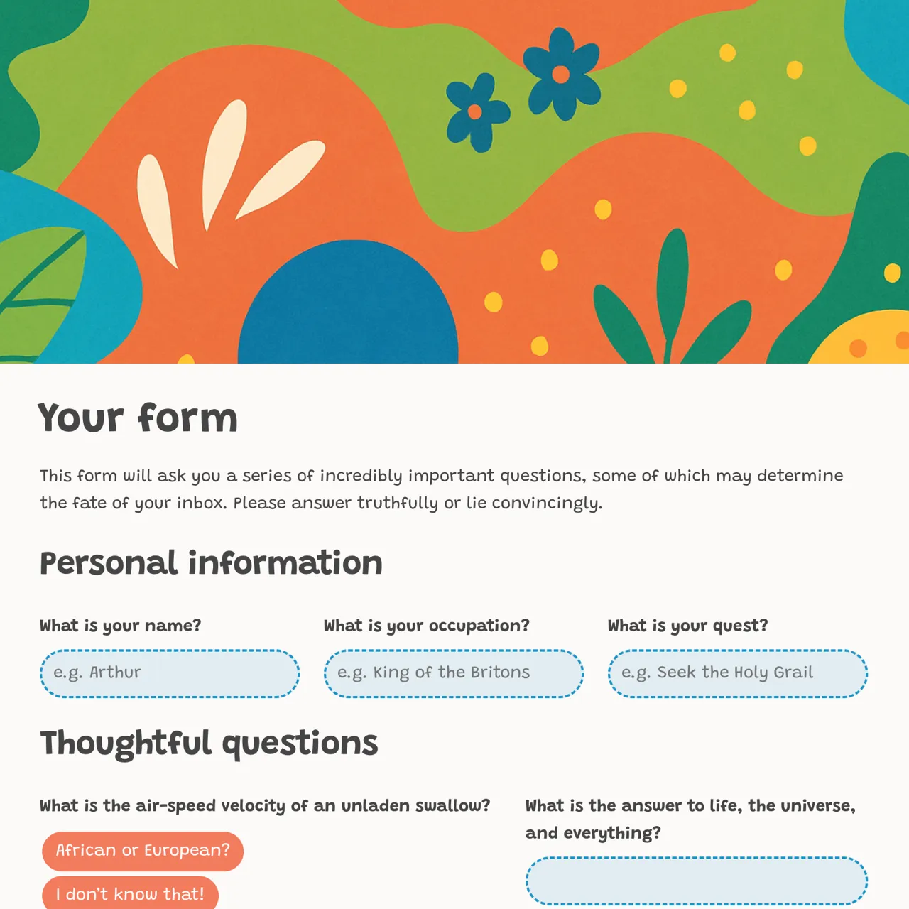 Playful form style