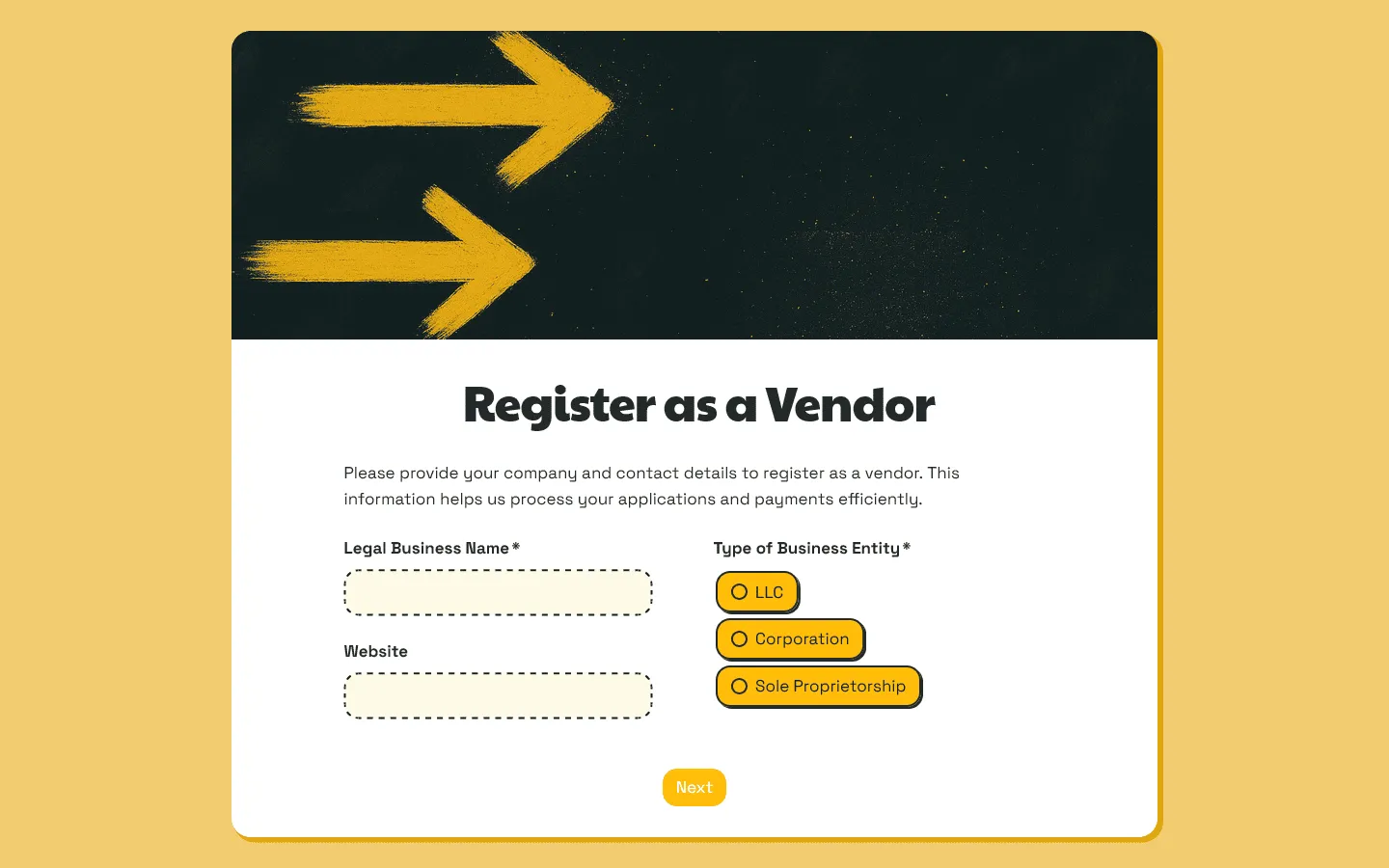 Registration form example