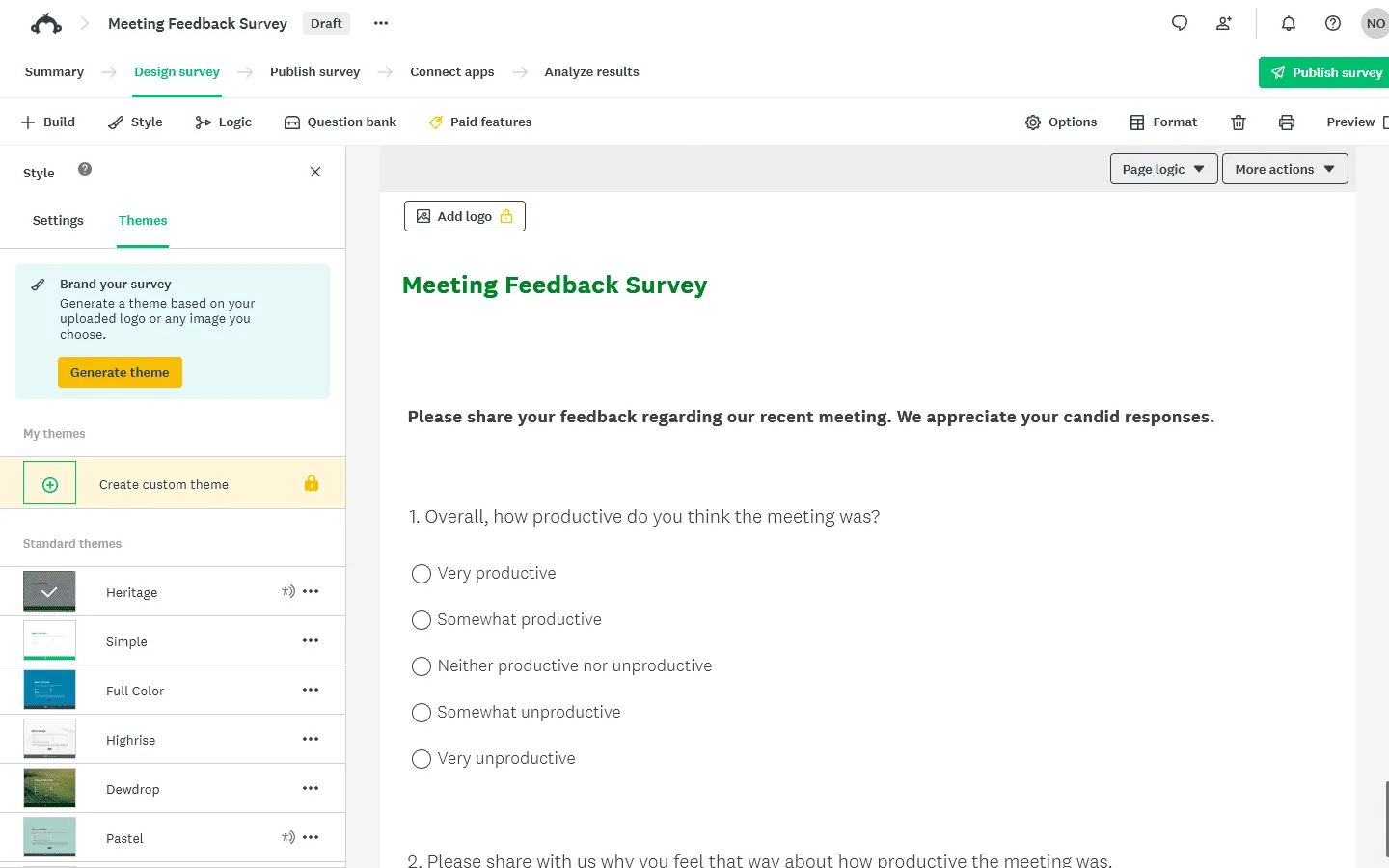 SurveyMonkey vs Google Forms design customization