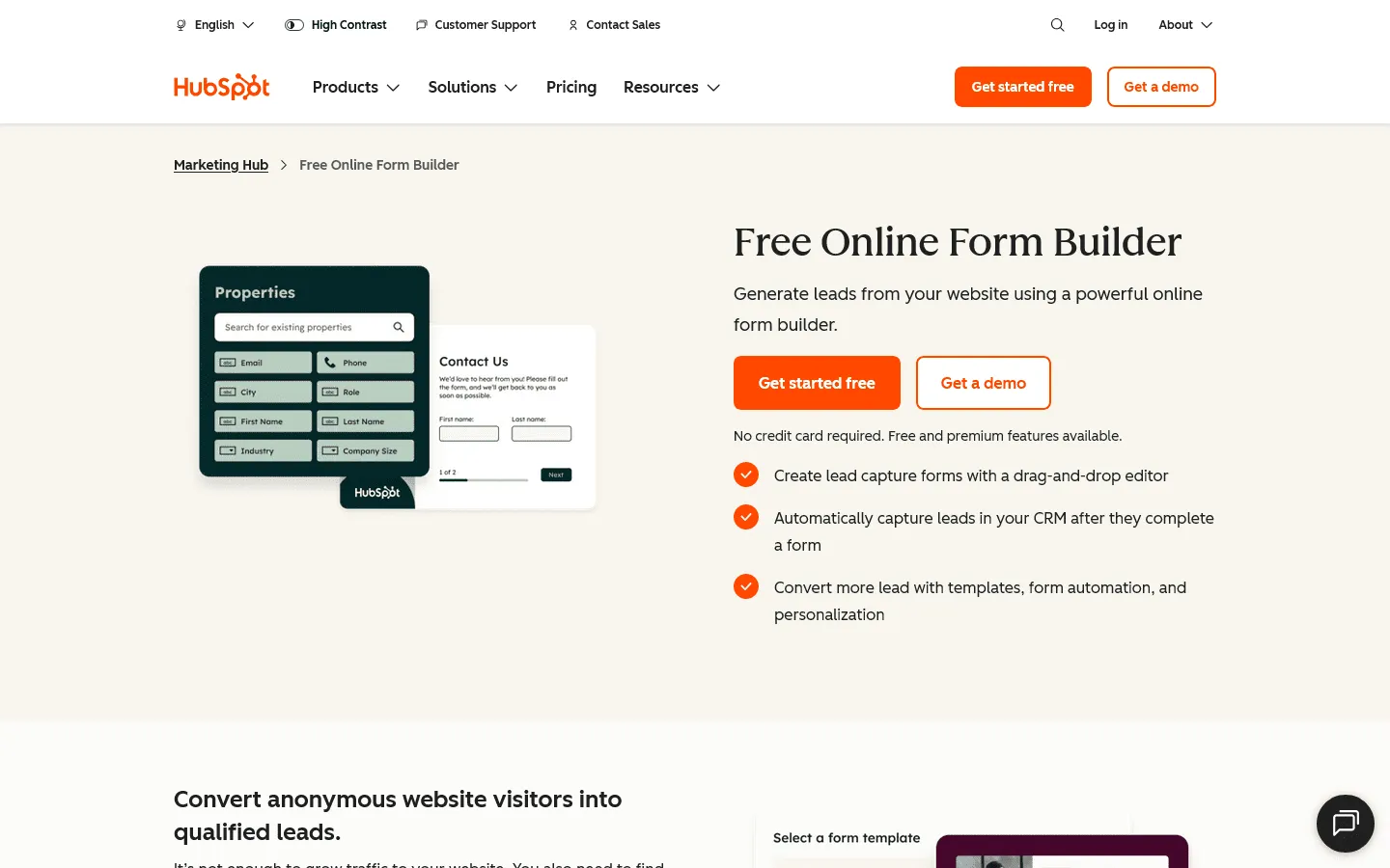 SurveySparrow alternative HubSpot Forms