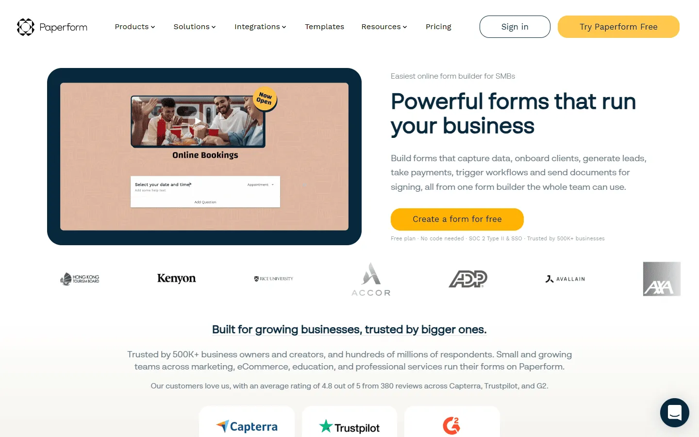 Jotform alternative Paperform