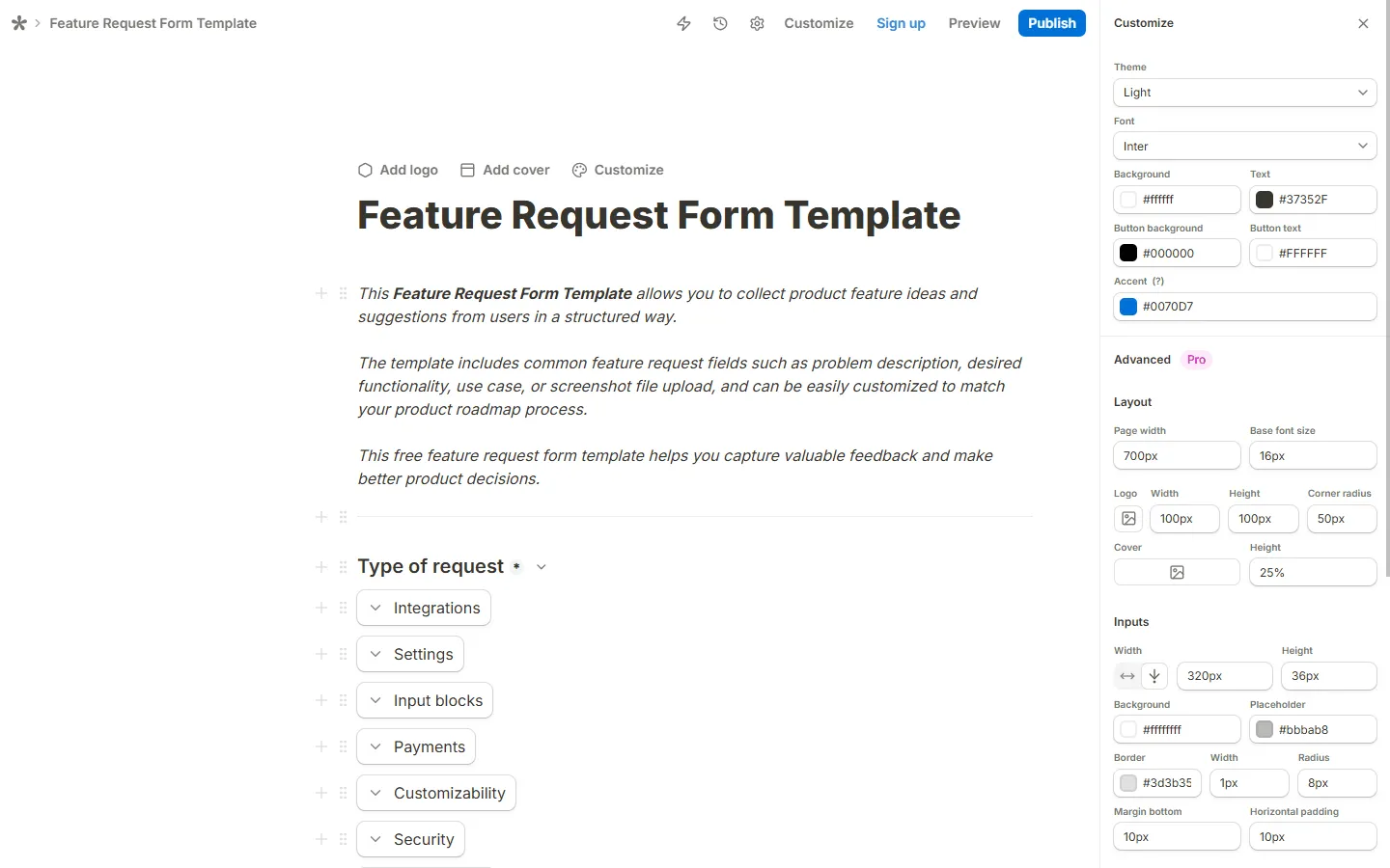 Tally design customization compared to Google Forms