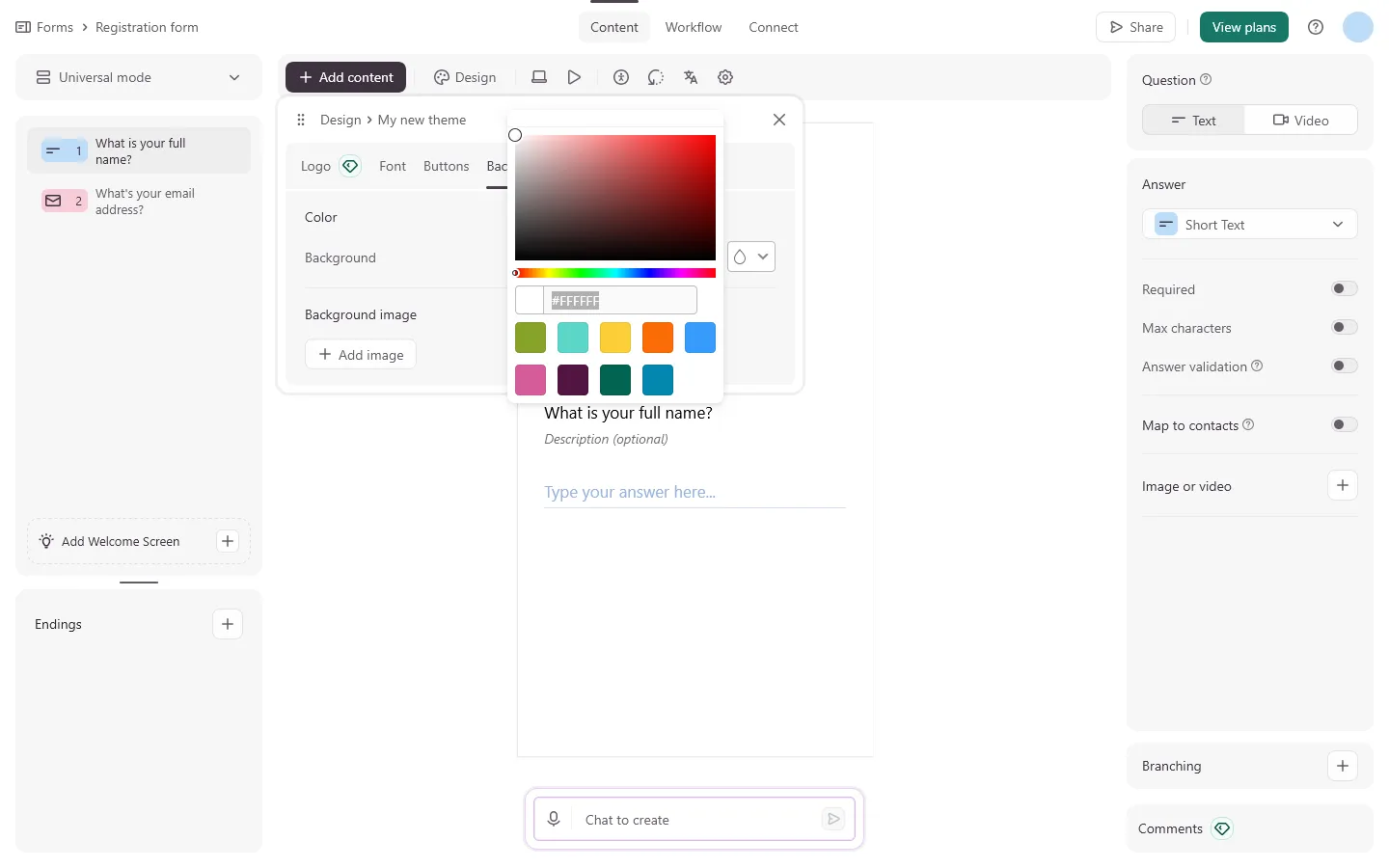 Typeform vs Jotform design