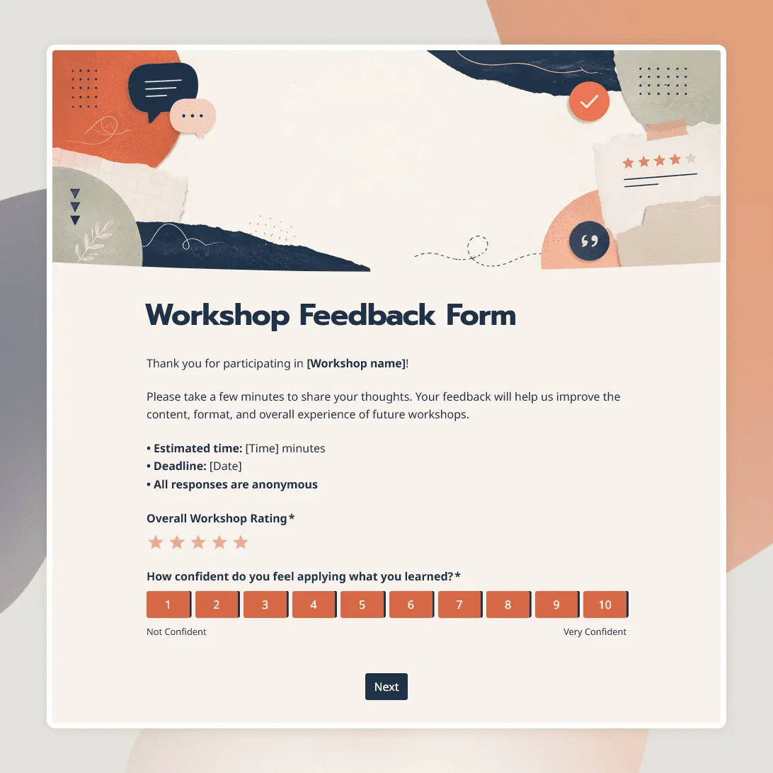Workshop Feedback Form Template